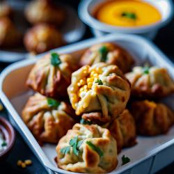corn and cheese fried momos