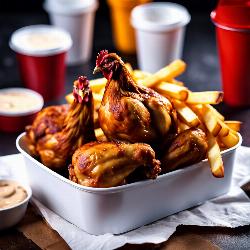 Chicken Broasted (Boneless 3 pcs) with French Fries