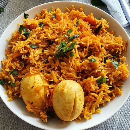 Egg Biriyani with mix  raita