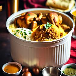 biryani for 2 persons(chicken 1 + egg + aloo + chicken kosha 1+ cold drinks 1)
