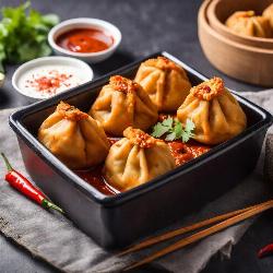 Deep fried spicy paneer momos 4 pcs