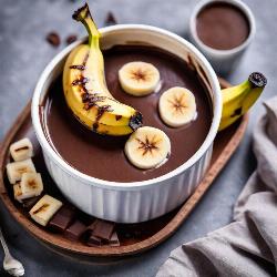 Grilled Banana with Hot Chocolate-Rasgula