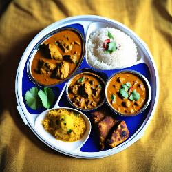 fish thali with fish curry