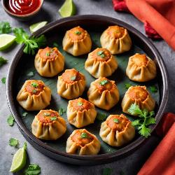 Deep fried spicy paneer momos 8 pcs