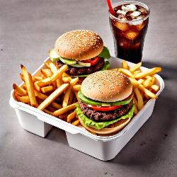 Veg Burger  Fries  Coke