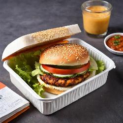 Paneer with cheese burger 