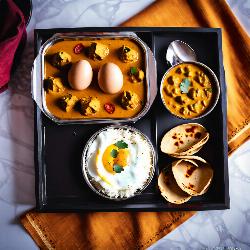 egg thali with egg curry (2 pcs)