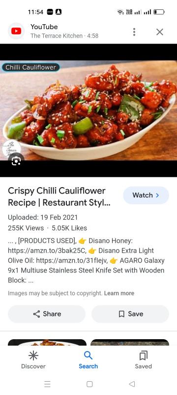 Honey chilli cauliflower