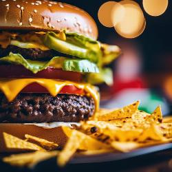 nachos and burger