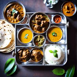 mutton thali with mutton curry bengali style 2 pcs