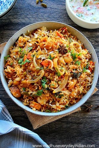 Veg Biriyani with mix raita
