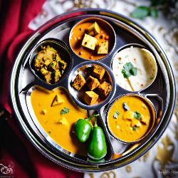 veg thali with  paneer kosha