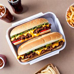 Veg Cheese Sandwich  Fries  Coke