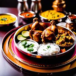 chicken thali with chicken kosha 4 pcs