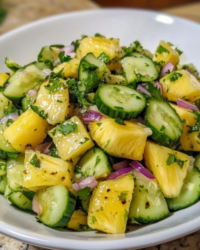 Pineapple cucumber salad 