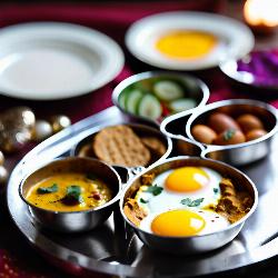 egg thali with  egg kosha (2 pcs)