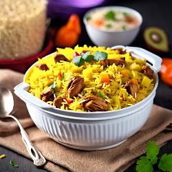 basanti pulao & chicken kosha (2 pcs)