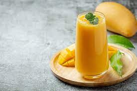 Mango Shake with mango swirl