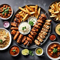 Chicken Achari Tikka+Chicken Barra+Chicken Afghani+Mutton Seekh Kebab+French Fries+Rumali Roti